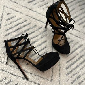 Aquazzura Black Suede Pumps